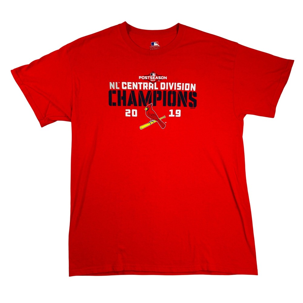 MLB St Louis Cardinals 2019 NL Central Division Champions Red T-Shirt Mens L